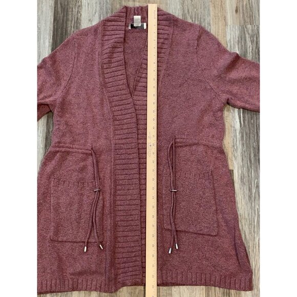CJ Banks Cardigan Sweater Womens X 14W Mauve Tunic Drawstring Long Sleeve NEW - Picture 10 of 12